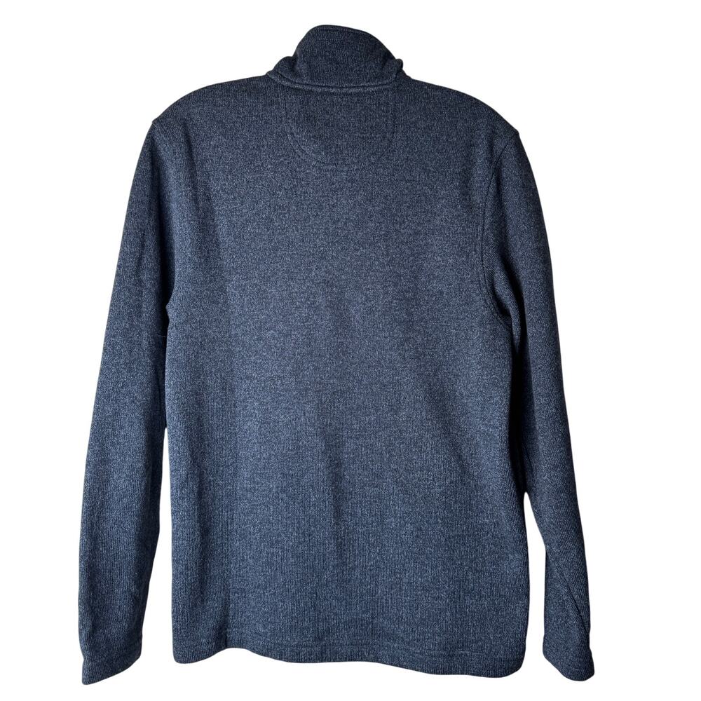 Izod Rugby Quarter Zip Sweater Heathered Blue Medium - Picture 3 of 7